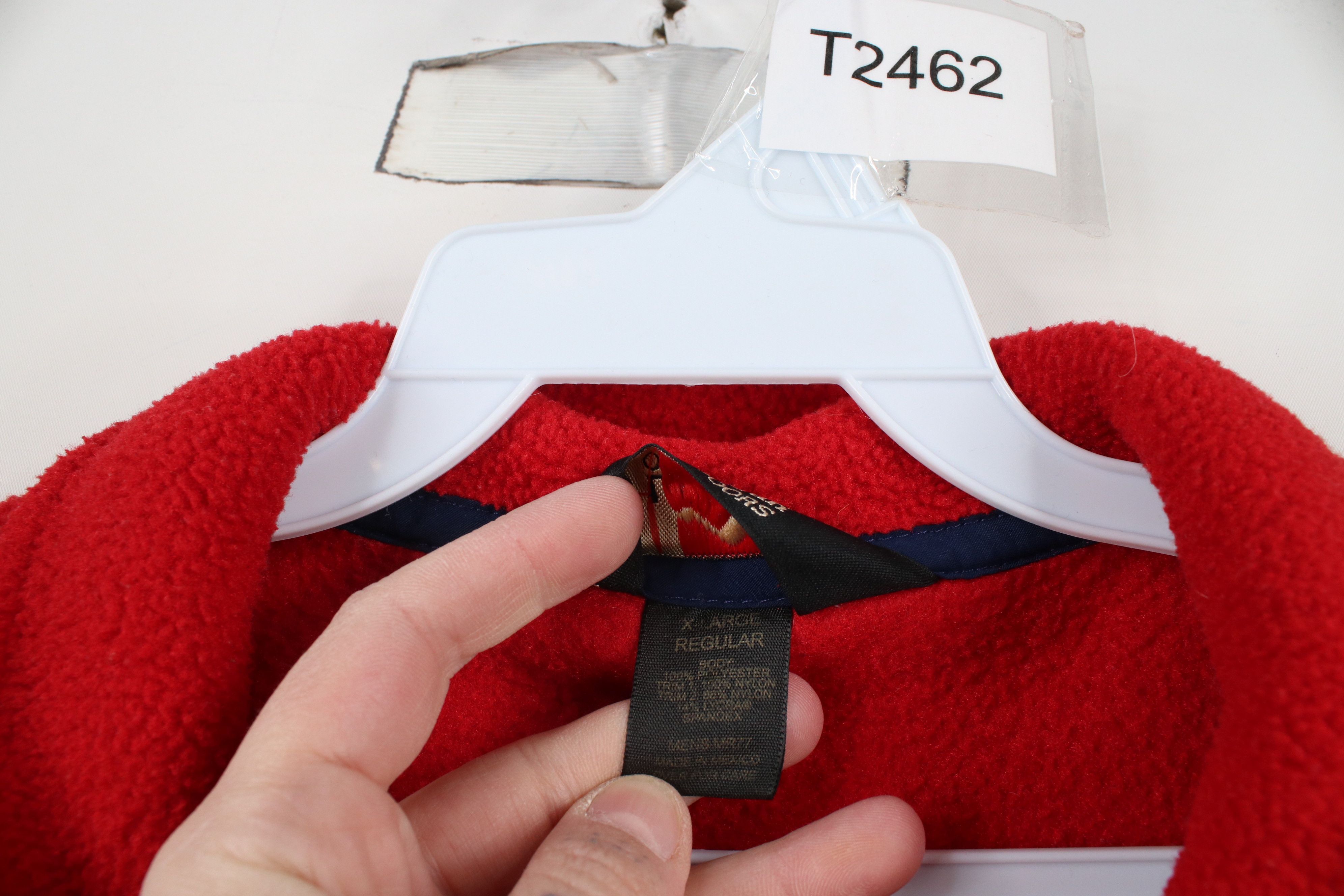 L.L. Bean × Vintage Vintage 90s LL Bean Blank Full Zip Fleece Vest Jacket Red Size US XL / EU 56 / 4 - 7 Thumbnail