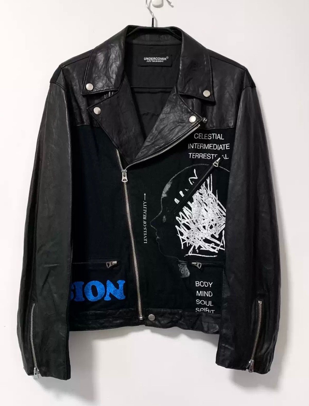 Undercover Undercover 06SS T Archive Band slogan patchwork leather