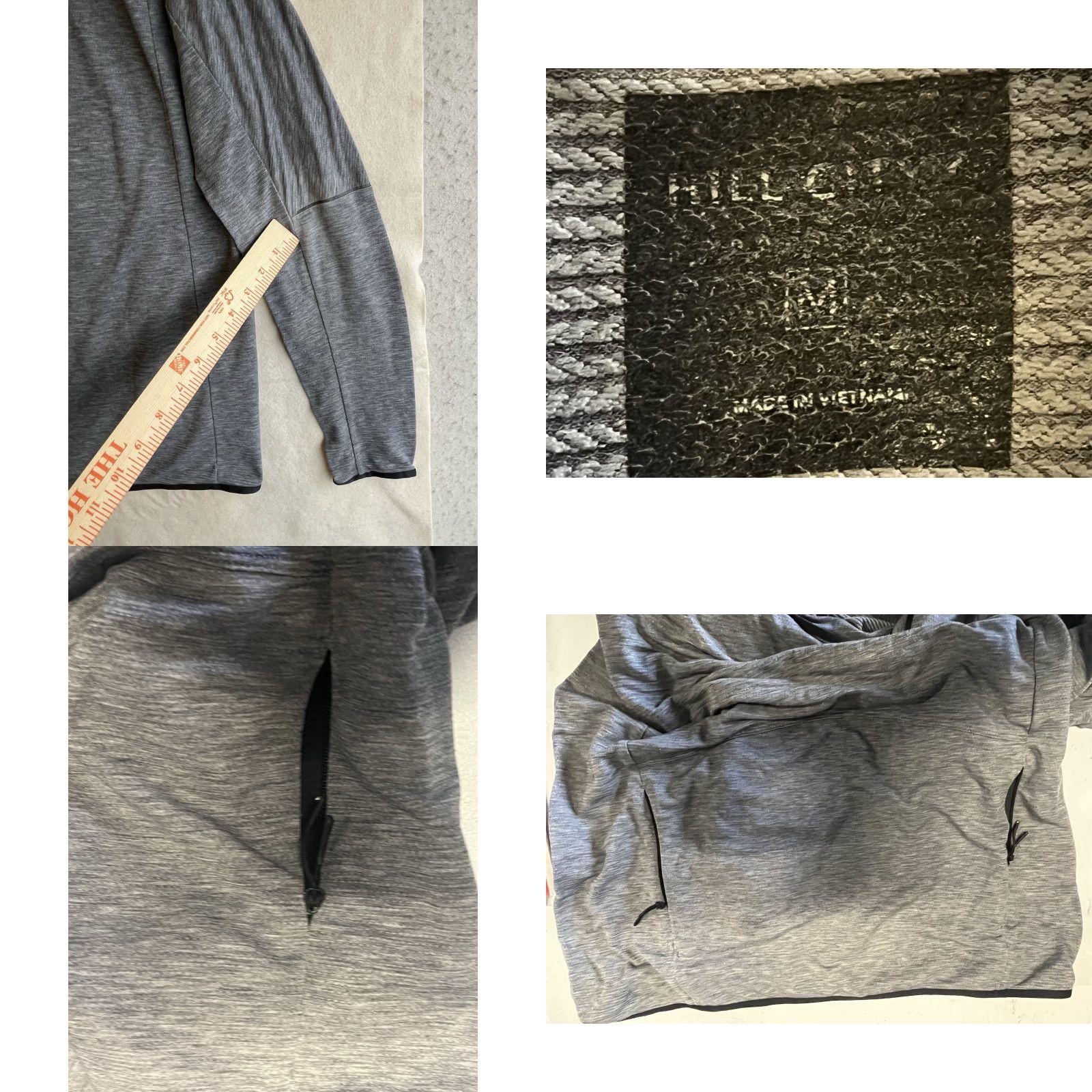 Vintage Hill City Hoodie Mens M Gray Pullover Performance Lightweight Gym City Shirt? Size US M / EU 48-50 / 2 - 8 Thumbnail