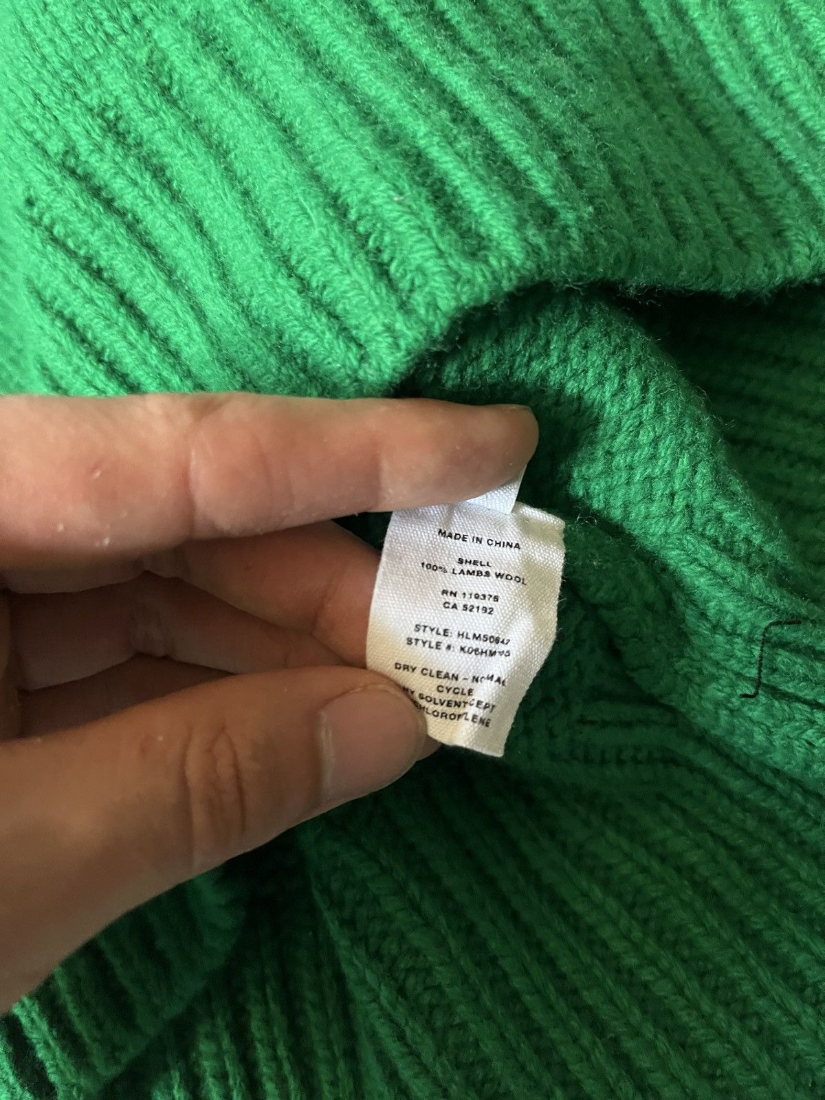 Helmut Lang Helmut Lang F/W 2020 wool green sweater Size US L / EU 52-54 / 3 - 9 Thumbnail