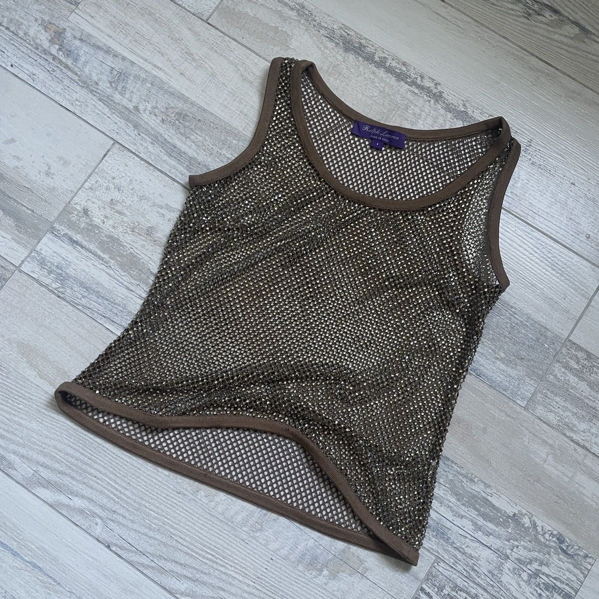 Ralph Lauren Purple Label RRP 3000 $ Ralph Lauren PURPLE Label Melony Embellished Mesh Size M / US 6-8 / IT 42-44 - 3 Thumbnail