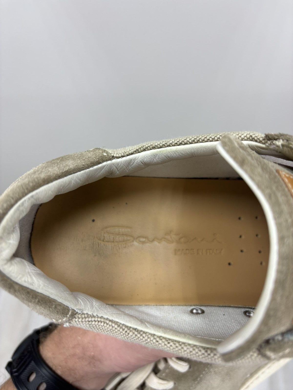 Santoni Mens sneakers Santoni Size 7 Color Brown/Gray Size US 7 / EU 40 - 11 Thumbnail