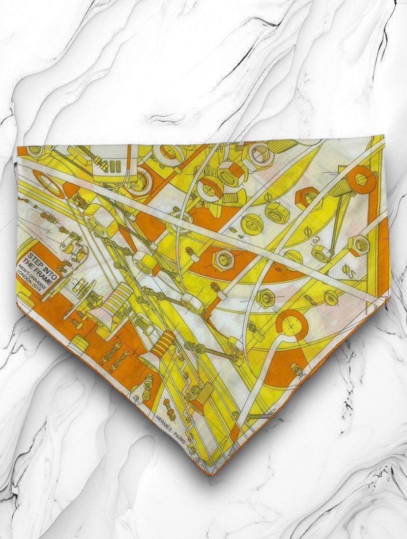 Hermes Cotton Scarf Step into the Frame Men's Universe 2019