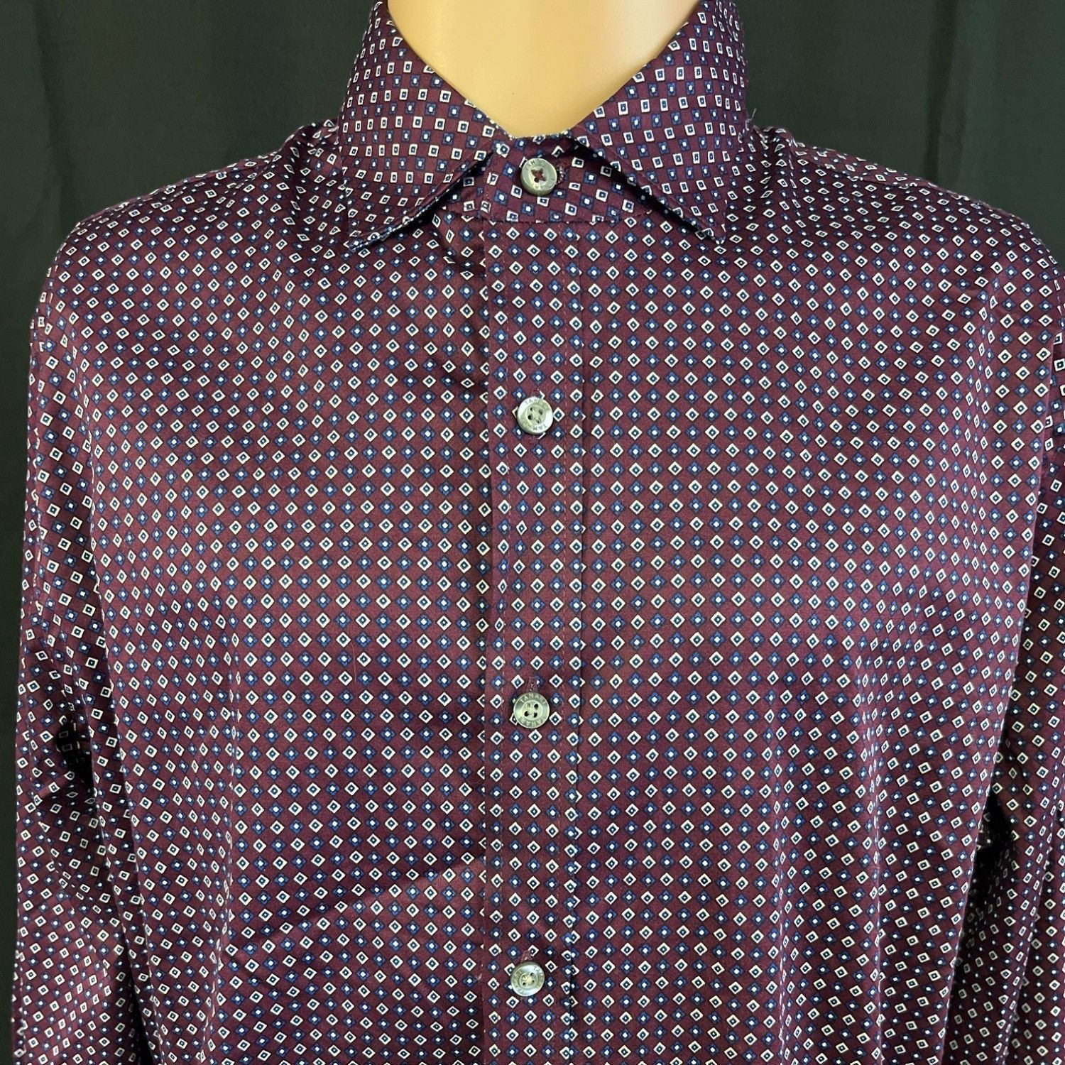 Other Tahari Men's Burgundy Stretch Shirt/Button Up Sz M SKU 4068 Size US M / EU 48-50 / 2 - 3 Thumbnail