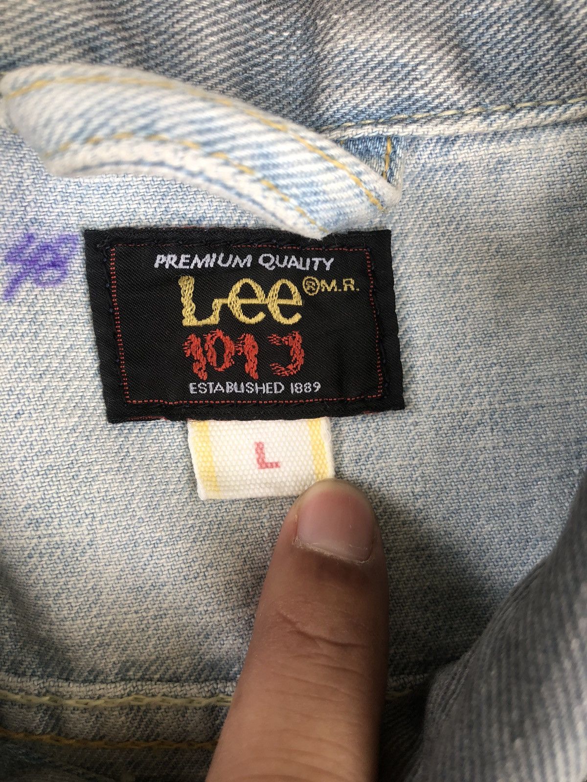 Lee Lee 101J Waxed Denim Jacket Distressed Jeans Size US L / EU 52-54 / 3 - 13 Thumbnail