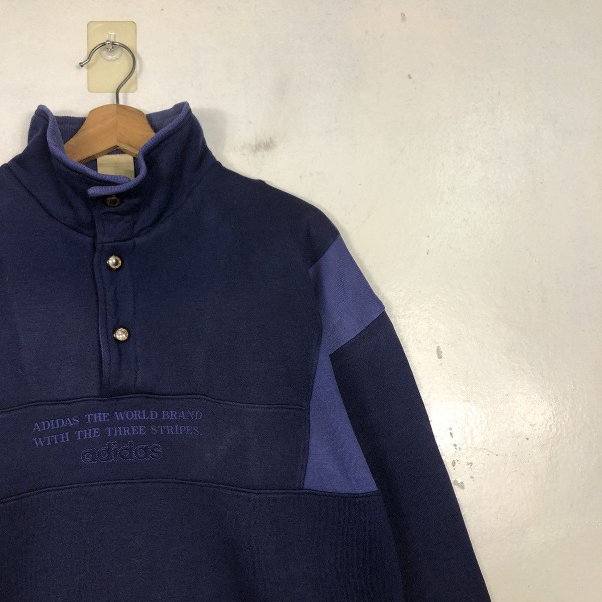 Adidas 📌Vintage Adidas Sweatshirt Half Button Anorak Big Logo Size US L / EU 52-54 / 3 - 8 Thumbnail
