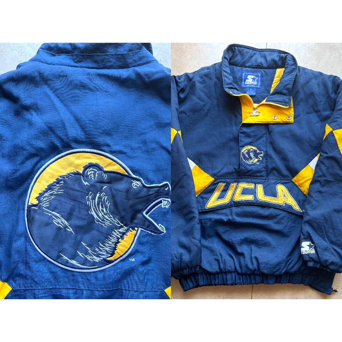 NCAA × Starter UCLA Bruins 90s STARTER puffer Pullover 1/2 XL navy vintage Size US XL / EU 56 / 4 - 1 Thumbnail