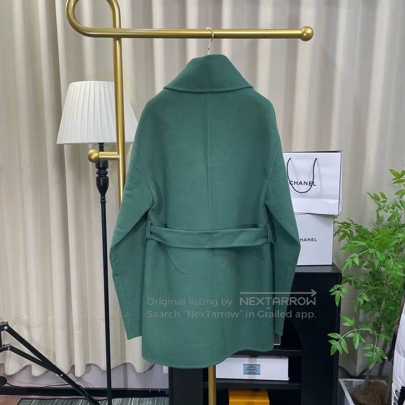 Hermes Hermes 24FW Green Cashmere Long Trench Coat Size XS / US 0-2 / IT 36-38 - 9 Thumbnail