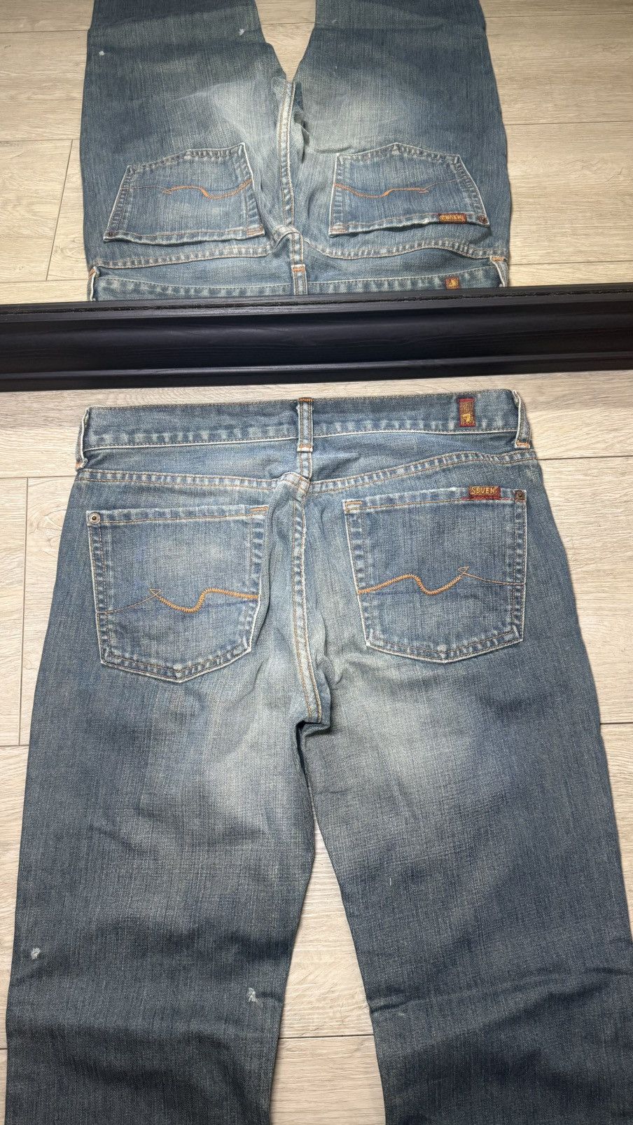 7 For All Mankind Vintage 1990s 7 For All Mankind Indigo Wash Bootcut Flared Size 29" - 3 Thumbnail