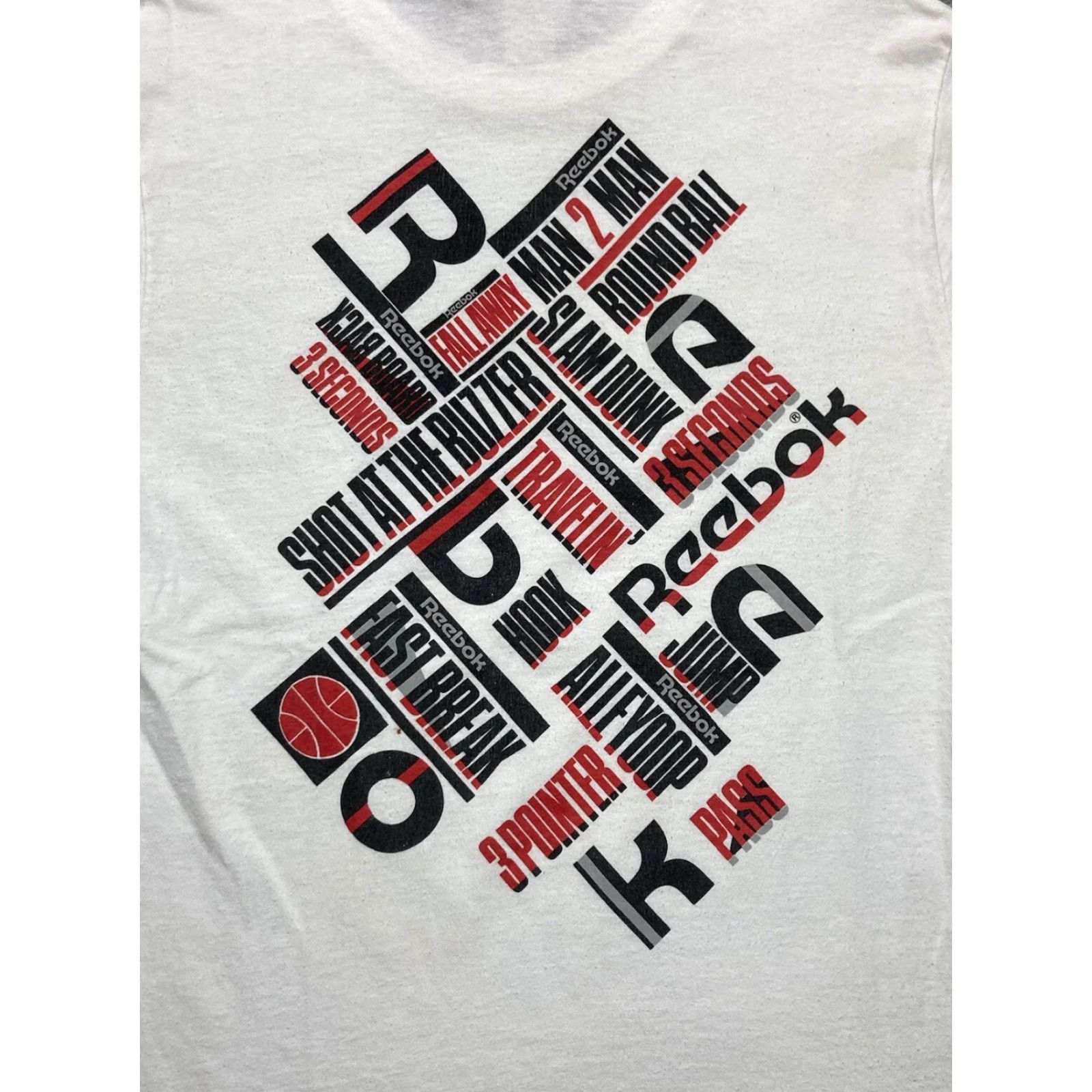 Reebok VINTAGE Reebok 90s t shirt basketball single stitch Shirt Adult M White Mens 90s Size US M / EU 48-50 / 2 - 2 Thumbnail