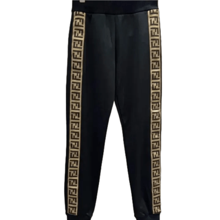 Fendi Logo Side Jogger Pants in Black -2507