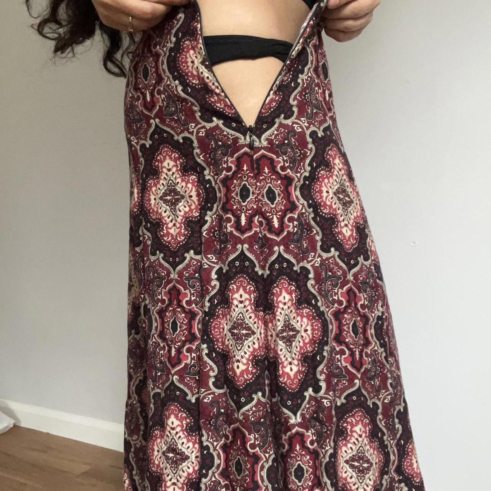 Other Red and burgundy midi skirt with a boho vibe #fairycore Size 32" / US 10 / IT 46 - 7 Thumbnail