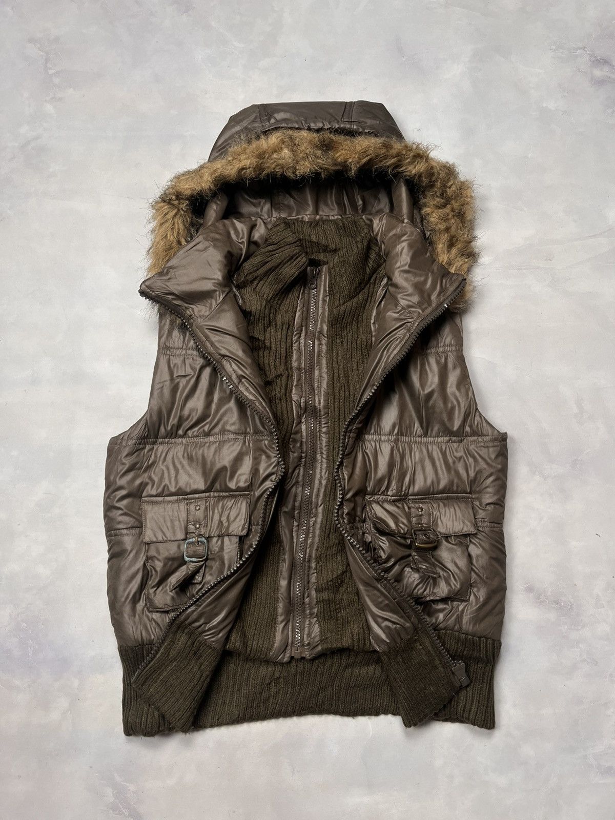 Japanese Brand Faux Fur Puffer Vest Double Layer Size US M / EU 48-50 / 2 - 1 Thumbnail