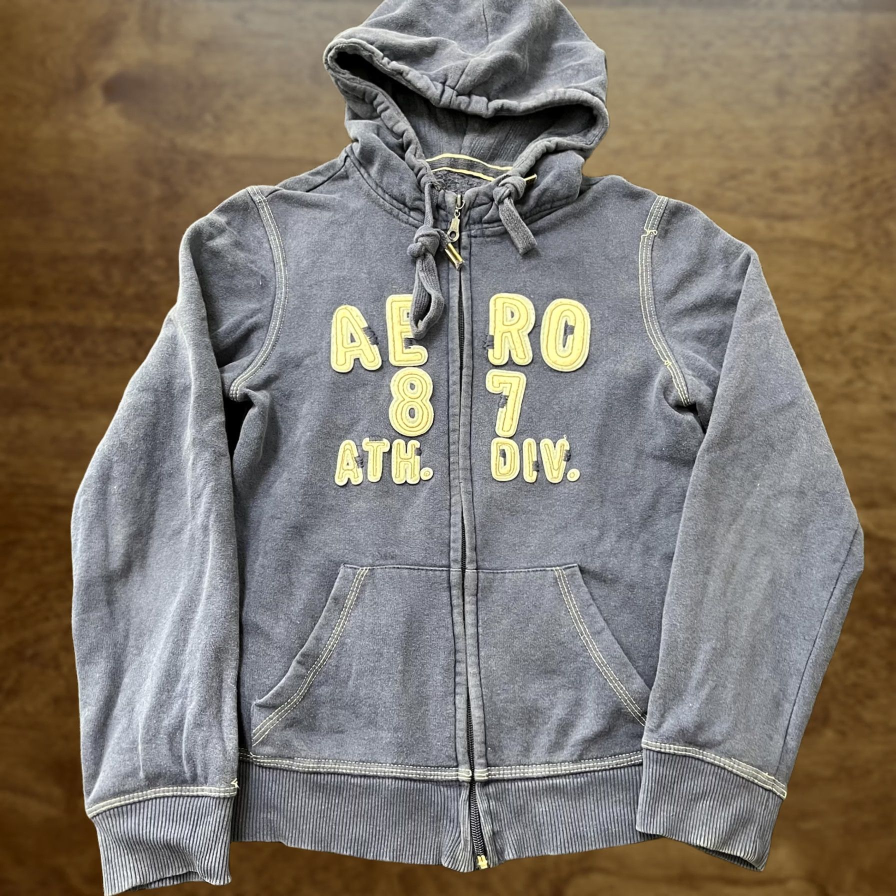 Aeropostale VINTAGE Aeropostale Hoodie Womens M Blue Full Zip 87 ATH DIV Sweatshirt Patch Logo Size M / US 6-8 / IT 42-44 - 1 Thumbnail