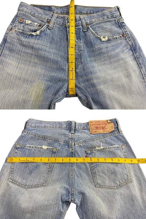 Levi's Levi's 501 Jeans Light Wash Tapered Leg Dirty Blue Jeans Size US 28 / EU 44 - 10 Thumbnail