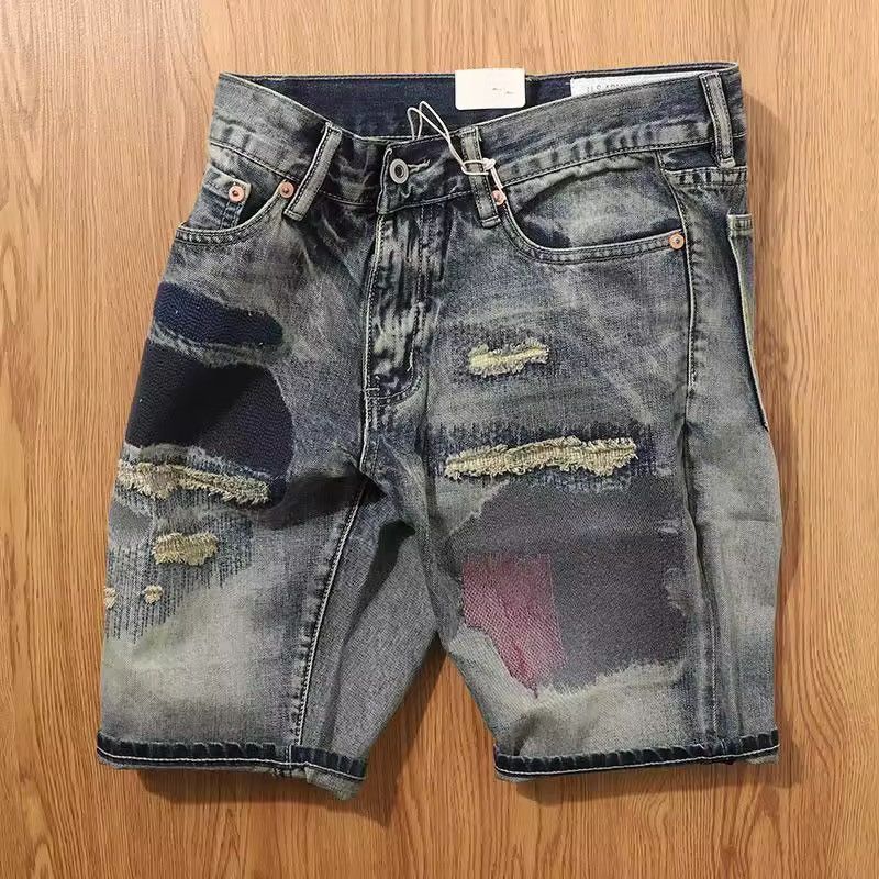 Jean Washed Retro Outdoor Hole Distressed Shorts Jorts Size US 29 - 1 Thumbnail