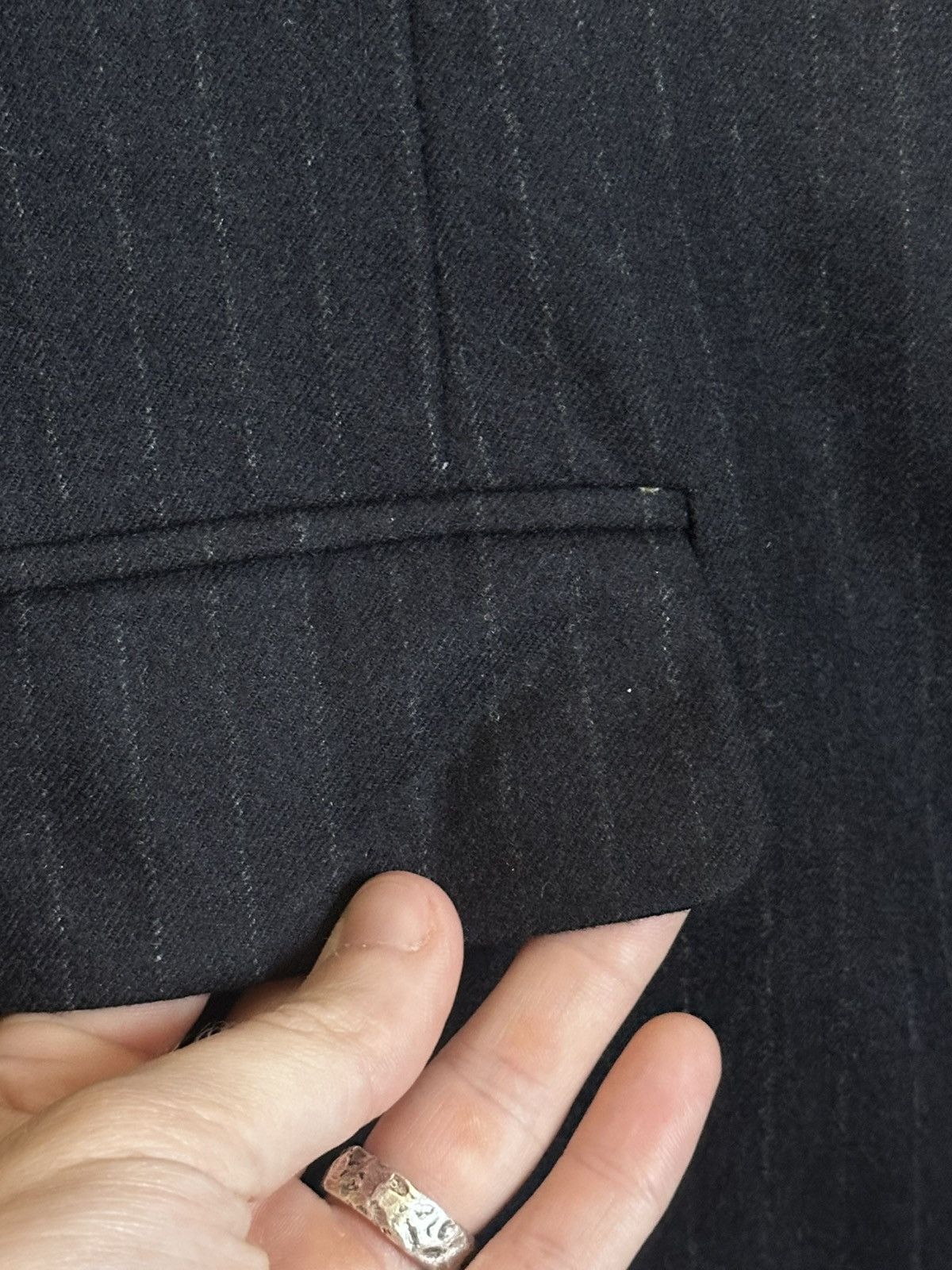Haspel HASPEL vintage charcoal pinstriped MiUSA jacket Size 40R - 4 Thumbnail