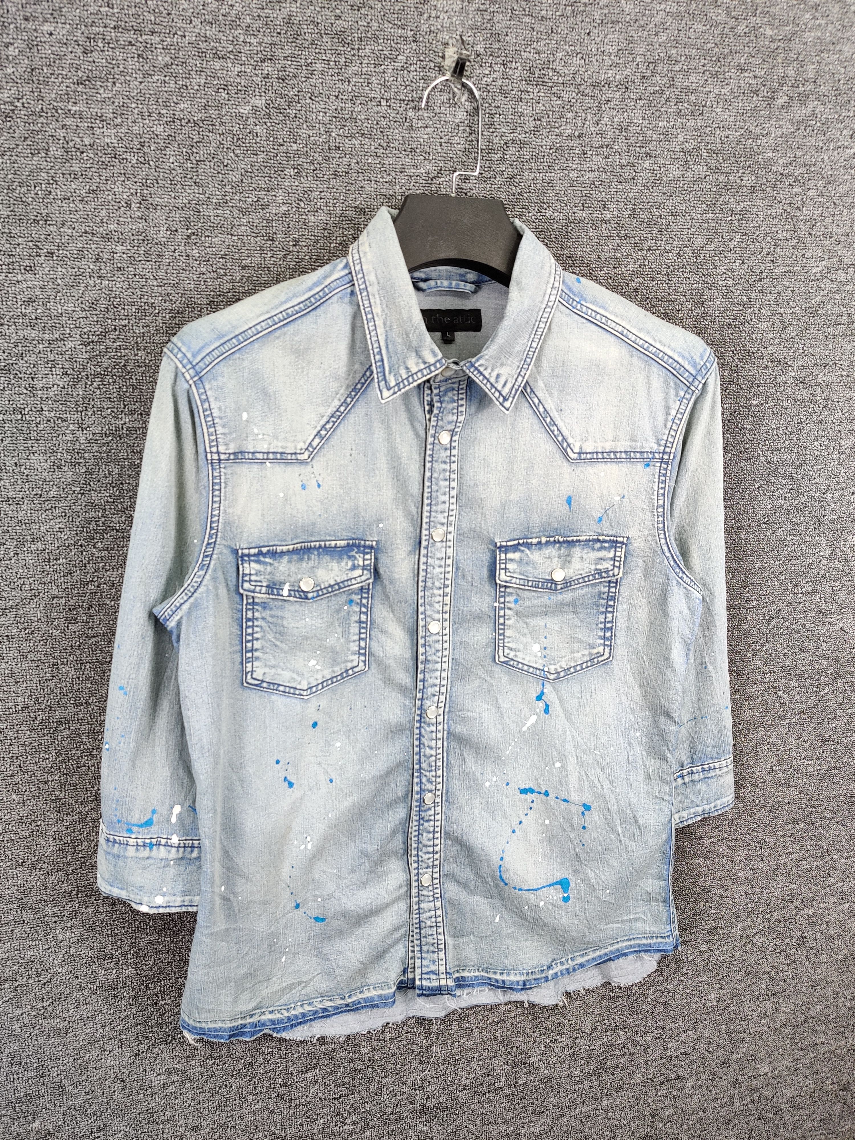 In The Attic Vintage In The Attic Paint Denim Button Ups Shirt Size US L / EU 52-54 / 3 - 3 Thumbnail
