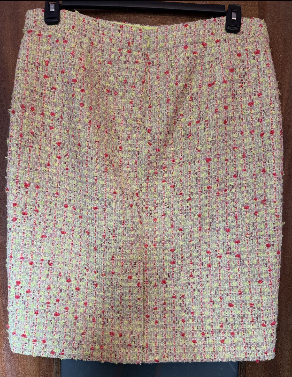 J.Crew J.Crew Women Yellow Pink Tweed Neon Print No. 2 Pencil Skirt Size 34" / US 12 / IT 48 - 5 Thumbnail