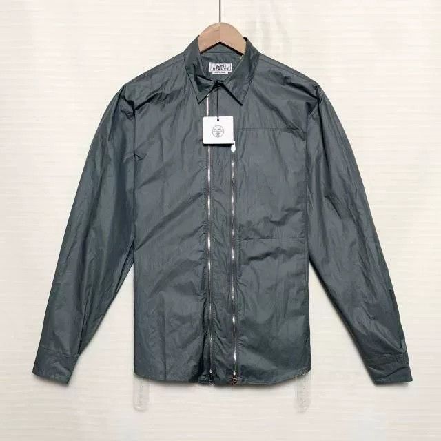 Hermes Hermès Dark Jacket with Collar and Zipper Size US XXS / EU 40 - 1 Thumbnail