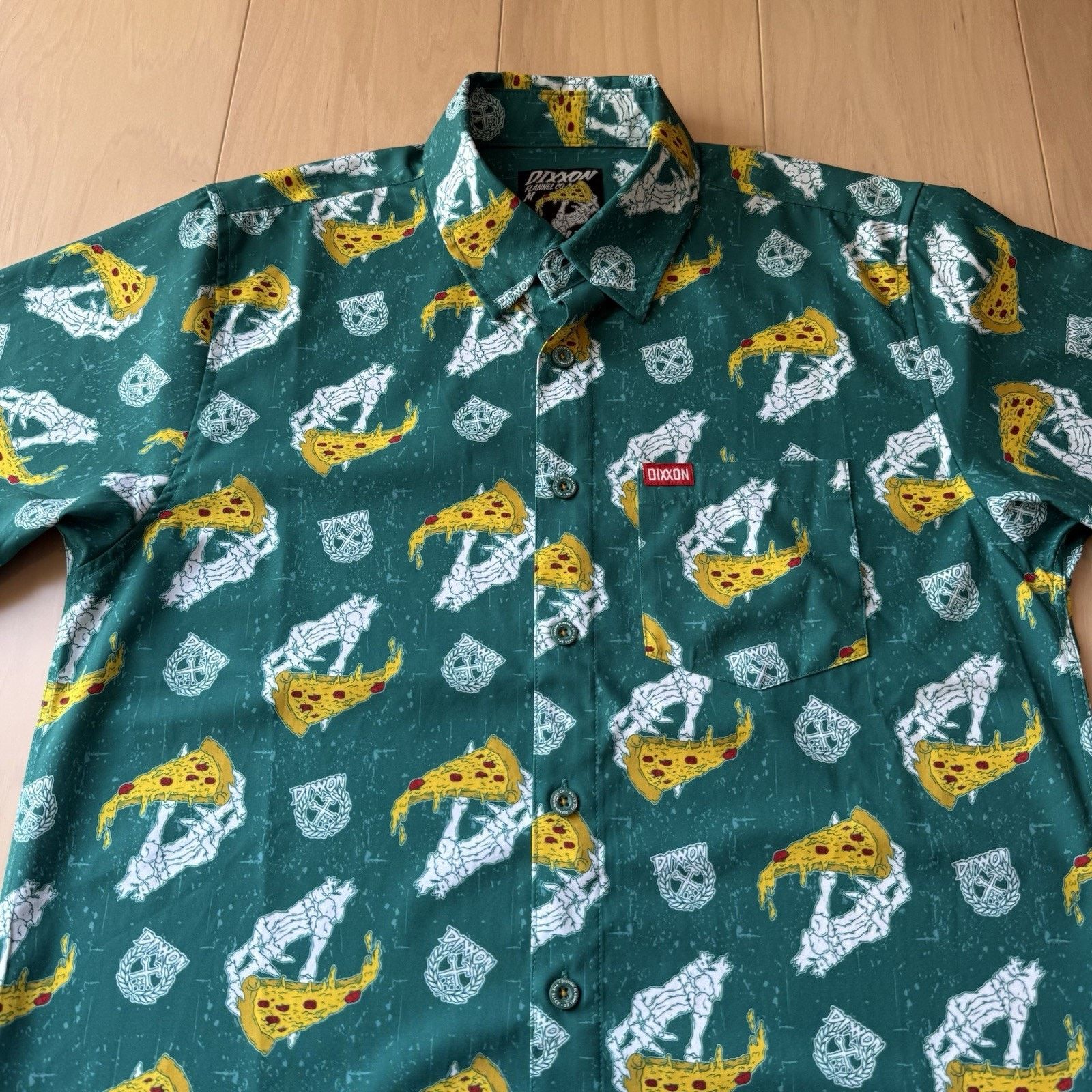 Dixxon Dixxon Shirt M Green The Slice Pizza Short Sleeve Button Up Size US M / EU 48-50 / 2 - 3 Thumbnail