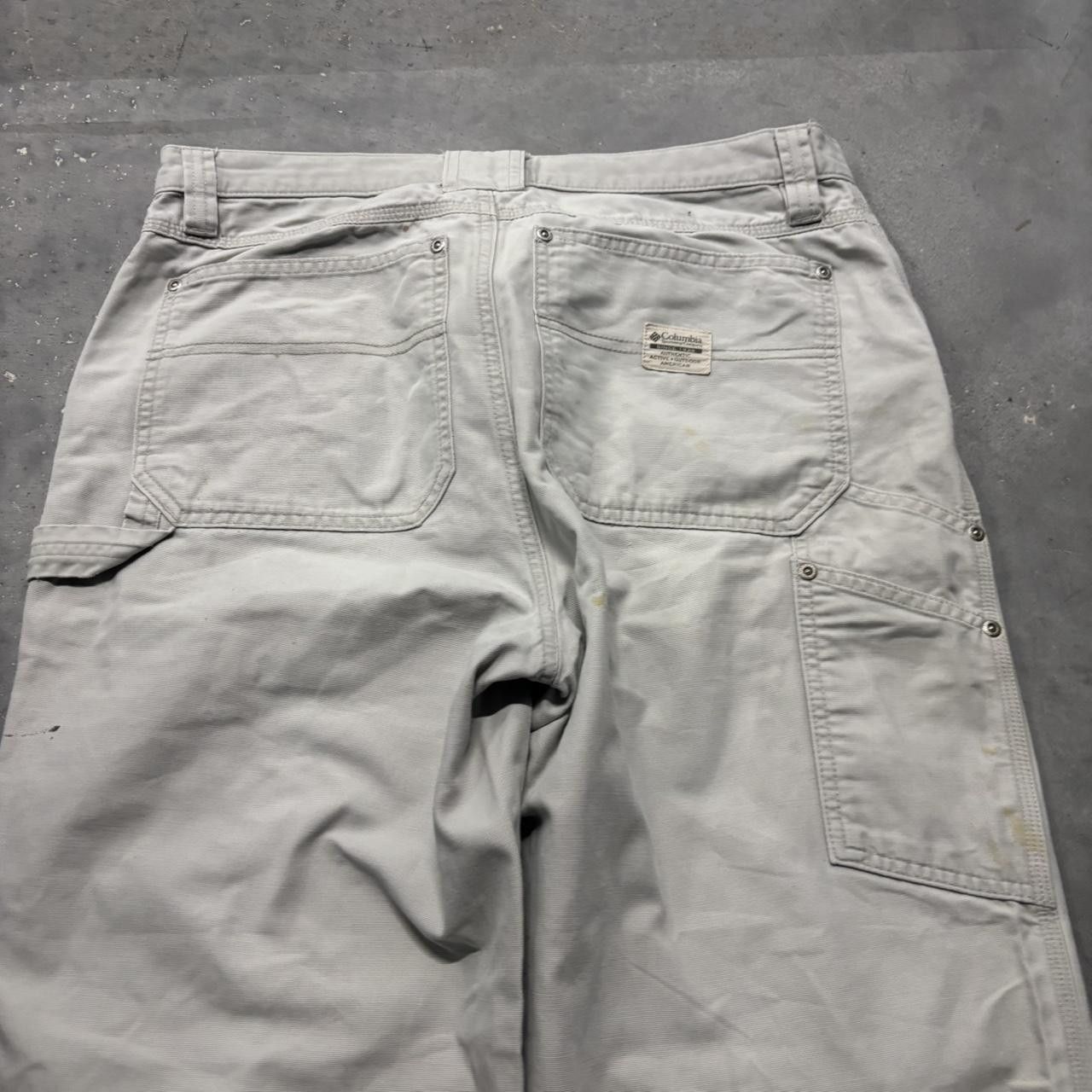 Japanese Brand × Vintage Crazy Vintage Y2K/2000s Baggy White Streetwear Workwear Skater Carpenter Pants! Size US 33 - 7 Thumbnail