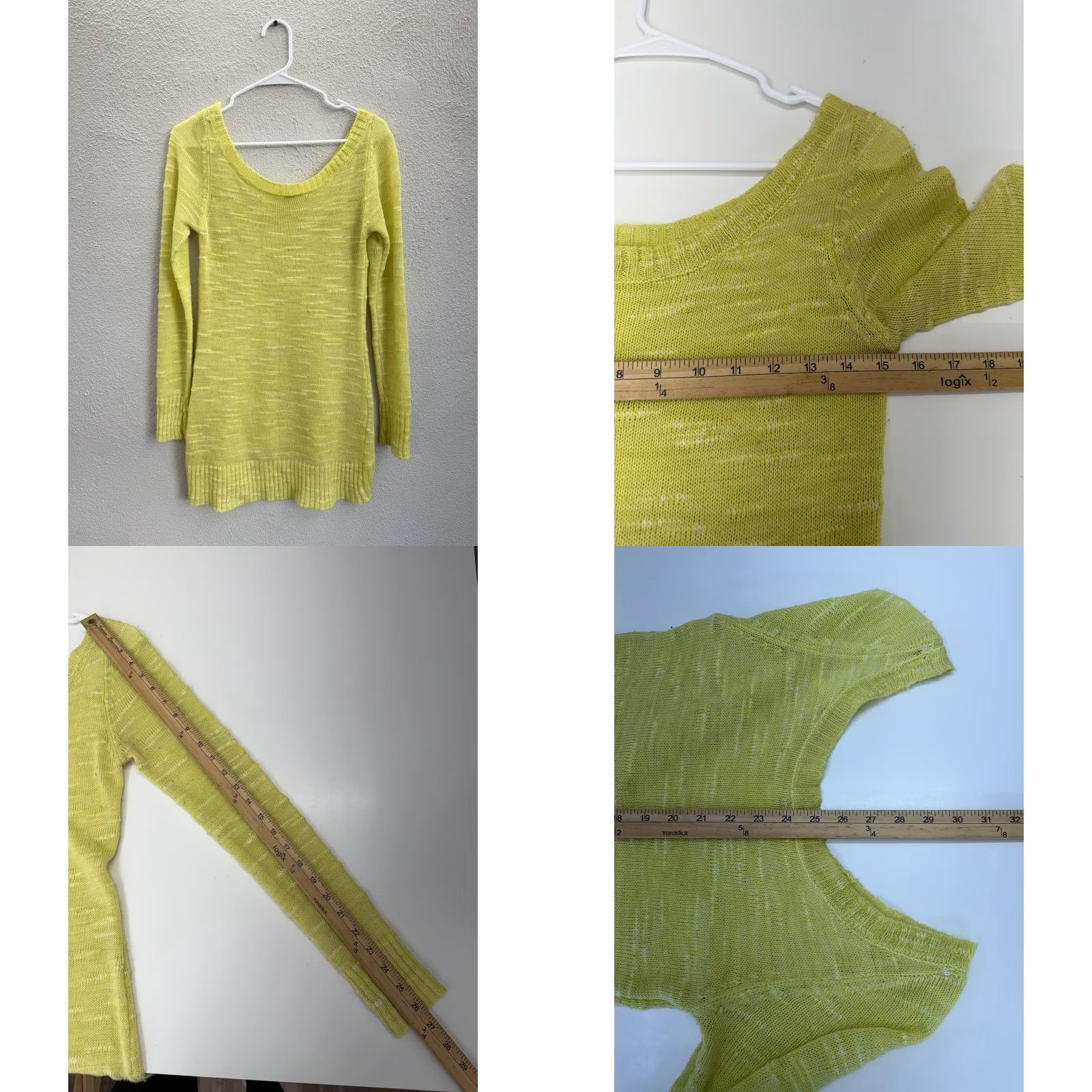 Vintage Lola By AFG Womens Sweater Size S Green Long Sleeve Open Knit Boat Neck Size S / US 4 / IT 40 - 8 Thumbnail