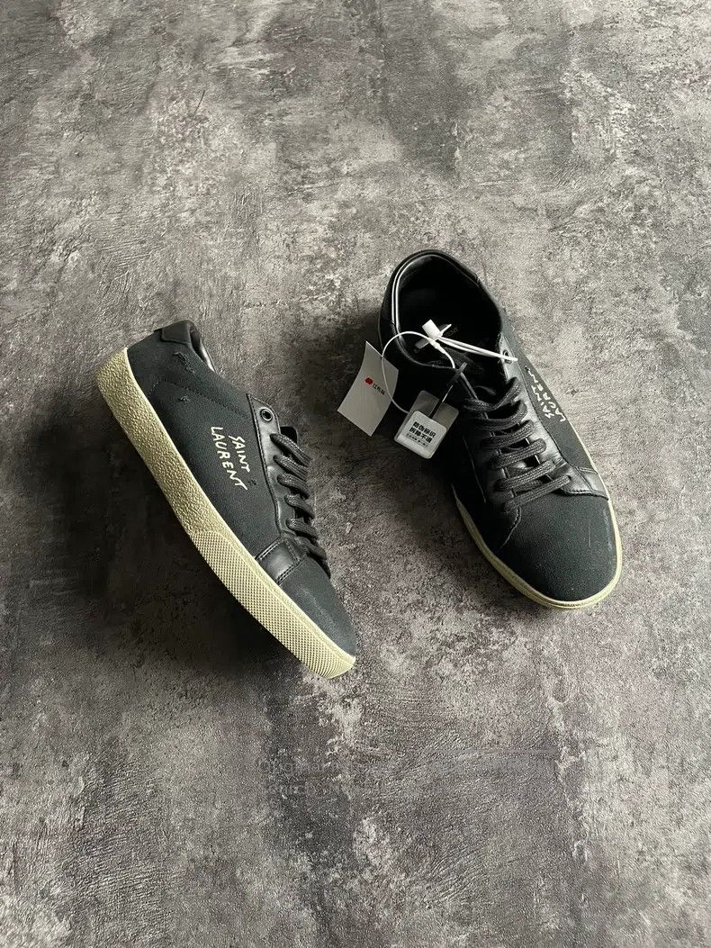 Saint Laurent Paris Saint Laurent Paris Slogan Distressed Canvas Shoes Size US 8 / EU 41 - 3 Thumbnail