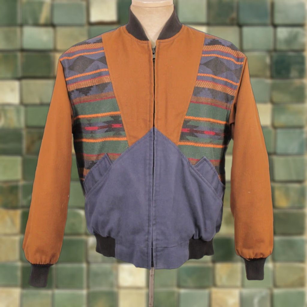 Vintage VTG David James 90s Jacket Mens Canvas Duck Pattern Tapestry Work Sz S/M Brown Vintage Condition Size US S / EU 44-46 / 1 - 1 Thumbnail
