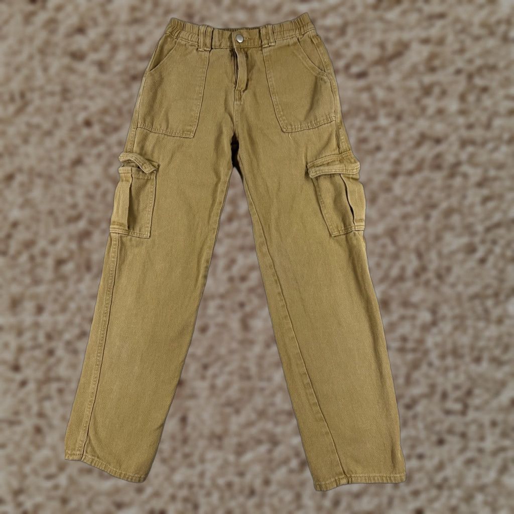 Vintage Beige Denim Jeans Womens 26x28 Straight Leg 5-Pocket Mid Rise Regular Cotton Blend Size 26" / US 2 / IT 38 - 1 Thumbnail
