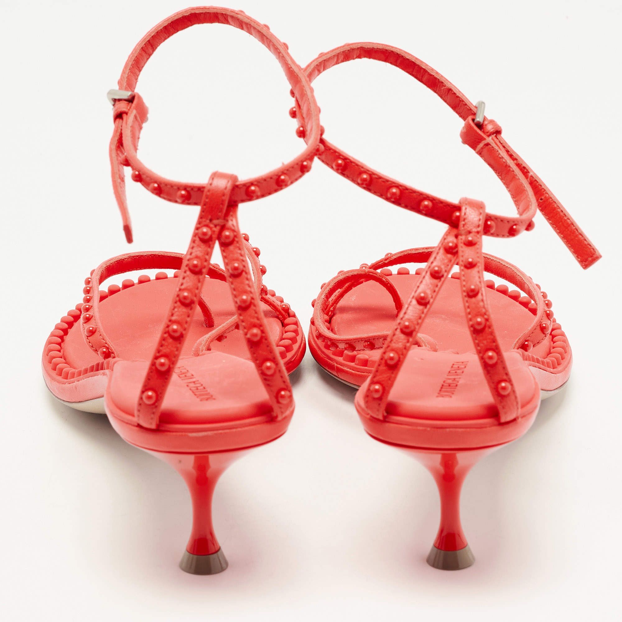 Bottega Veneta o1y0725 Ankle Strap Sandals in Coral Size US 5 / IT 35 - 5 Thumbnail