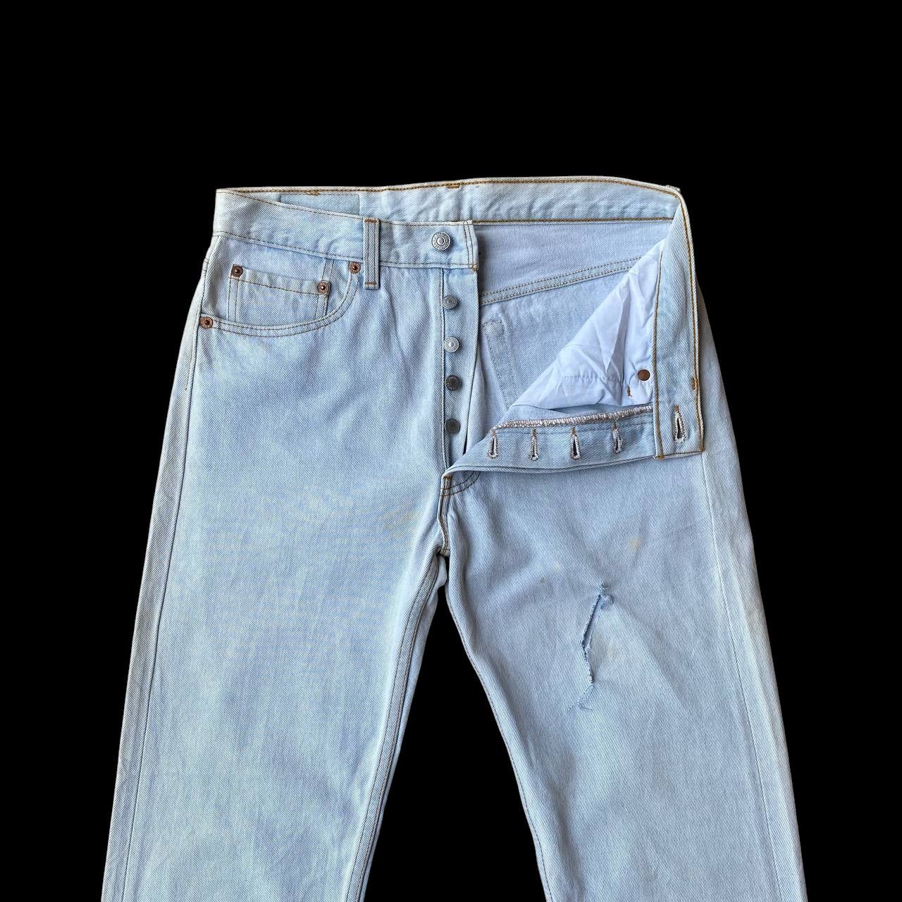 Levi's Vintage Clothing W30X30" VINTAGE 94 LEVIS 501 DISTRESSED LIGHTWASH DENIM Size US 30 / EU 46 - 3 Thumbnail