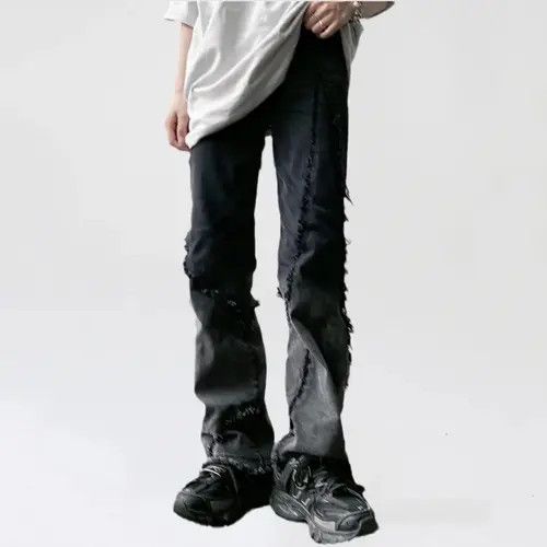 Other Atsuko e Retro Y2K Ripped Jeans Wide Leg Straight Retro Size US 32 / EU 48 - 5 Thumbnail