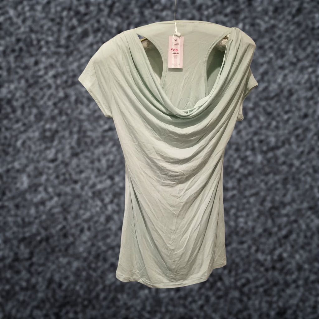 Vintage CAbi 382 Womens Flip It Tee Short Sleeve Top Size Medium Almond Green Shirt Womens Medium Green 90s (if applicable) Size M / US 6-8 / IT 42-44 - 1 Thumbnail