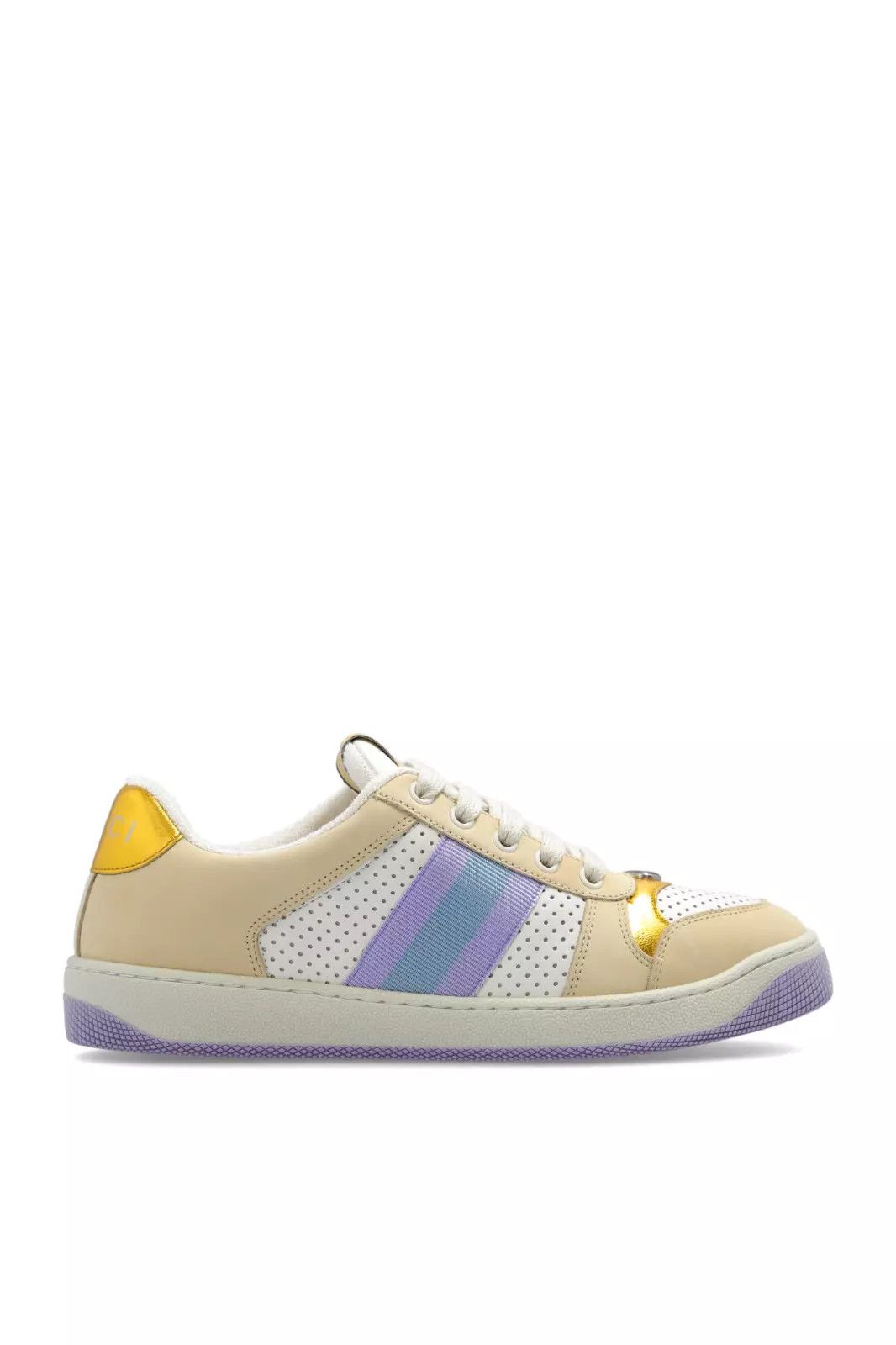 Gucci Screener Beige/Purple Sneakers New