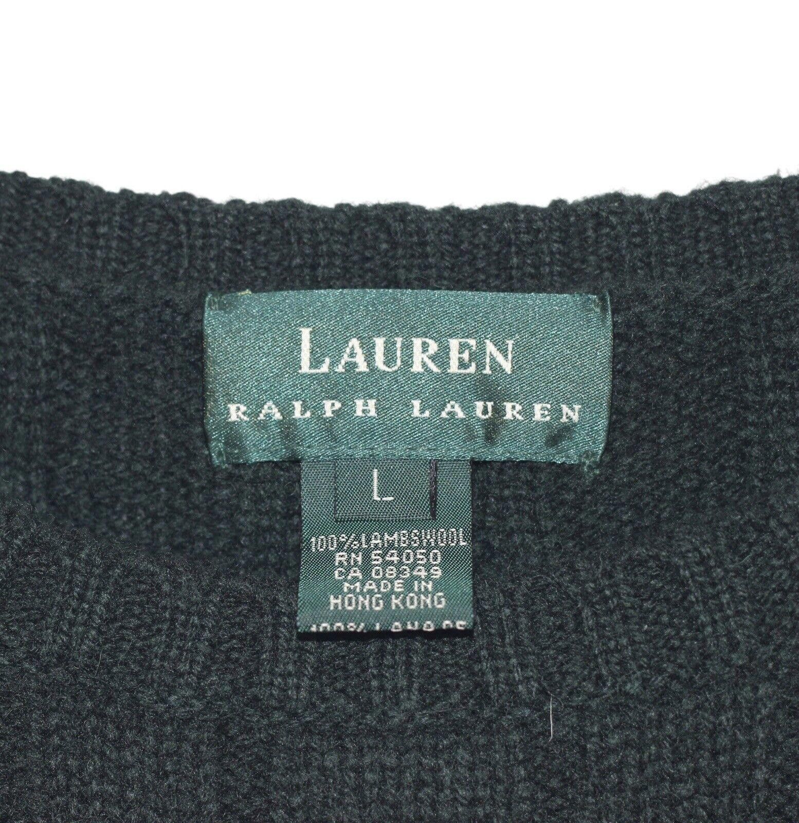 Designer Ralph Lauren Cable Knit Sweater Green Label L Lambs Wool Size L / US 10 / IT 46 - 5 Thumbnail
