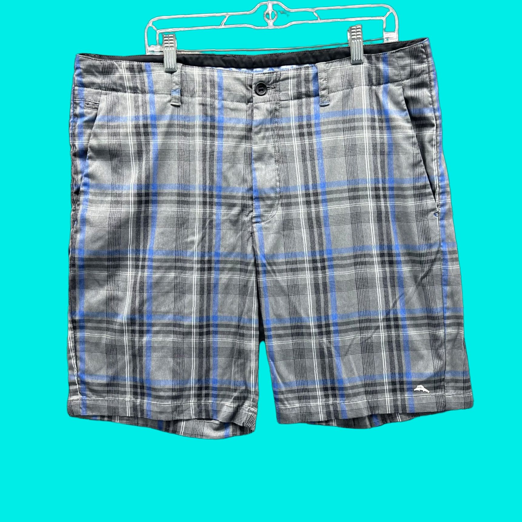 Tommy Bahama Tommy Bahama Shorts Mens 38 Gray Plaid Chino Flat Front 11 Inseam Casual Summer Size US 38 / EU 54 - 1 Thumbnail