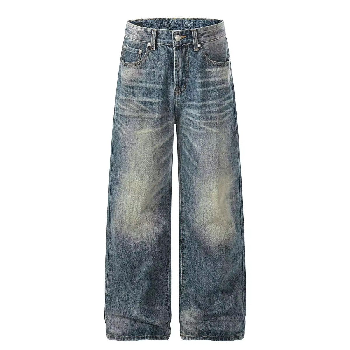 Vintage Men's loose wide-leg street distressed scimitar jeans Size US 29 - 3 Thumbnail