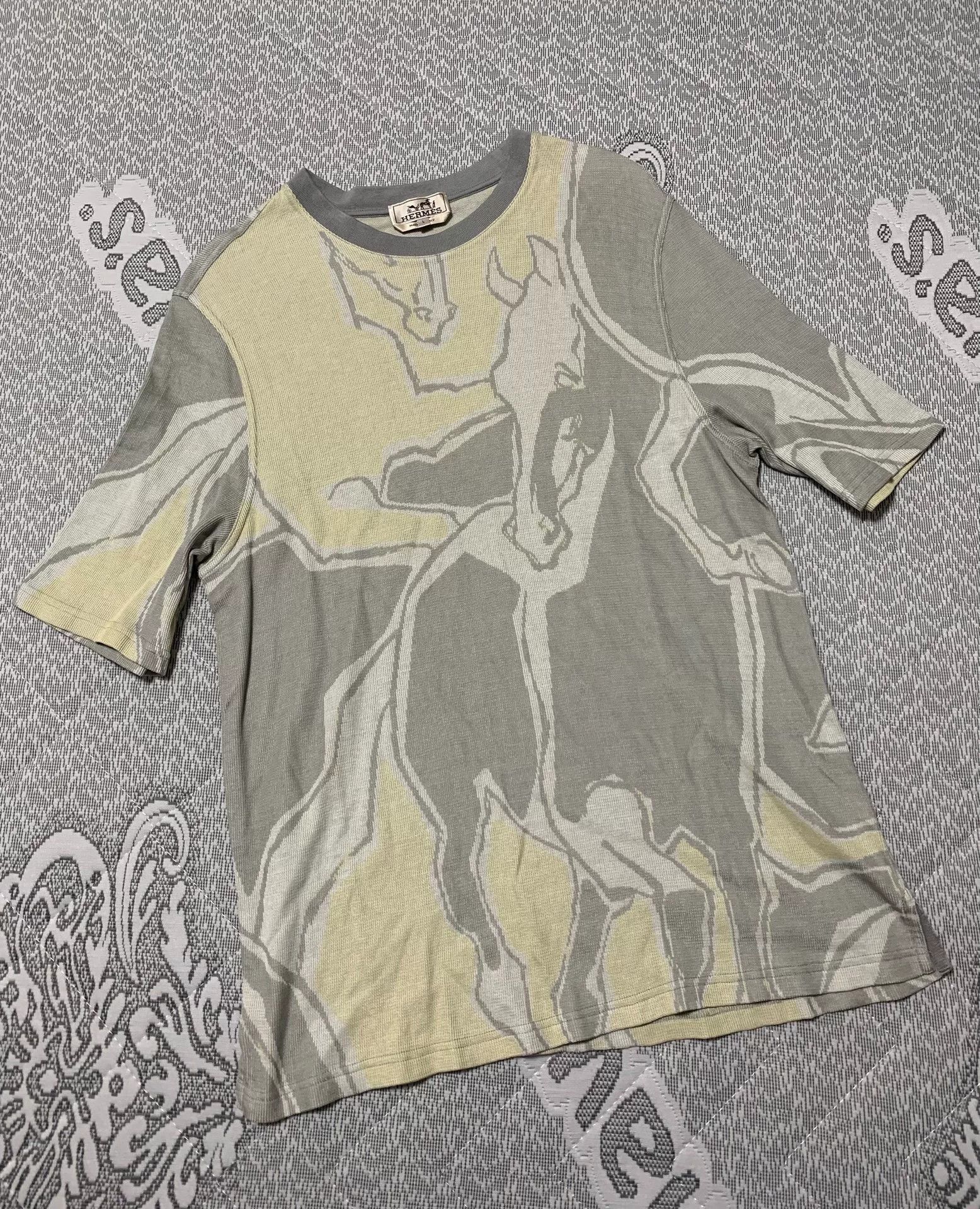 Hermes Hermes War Horse Jacquard Knit Tee Size US L / EU 52-54 / 3 - 1 Thumbnail