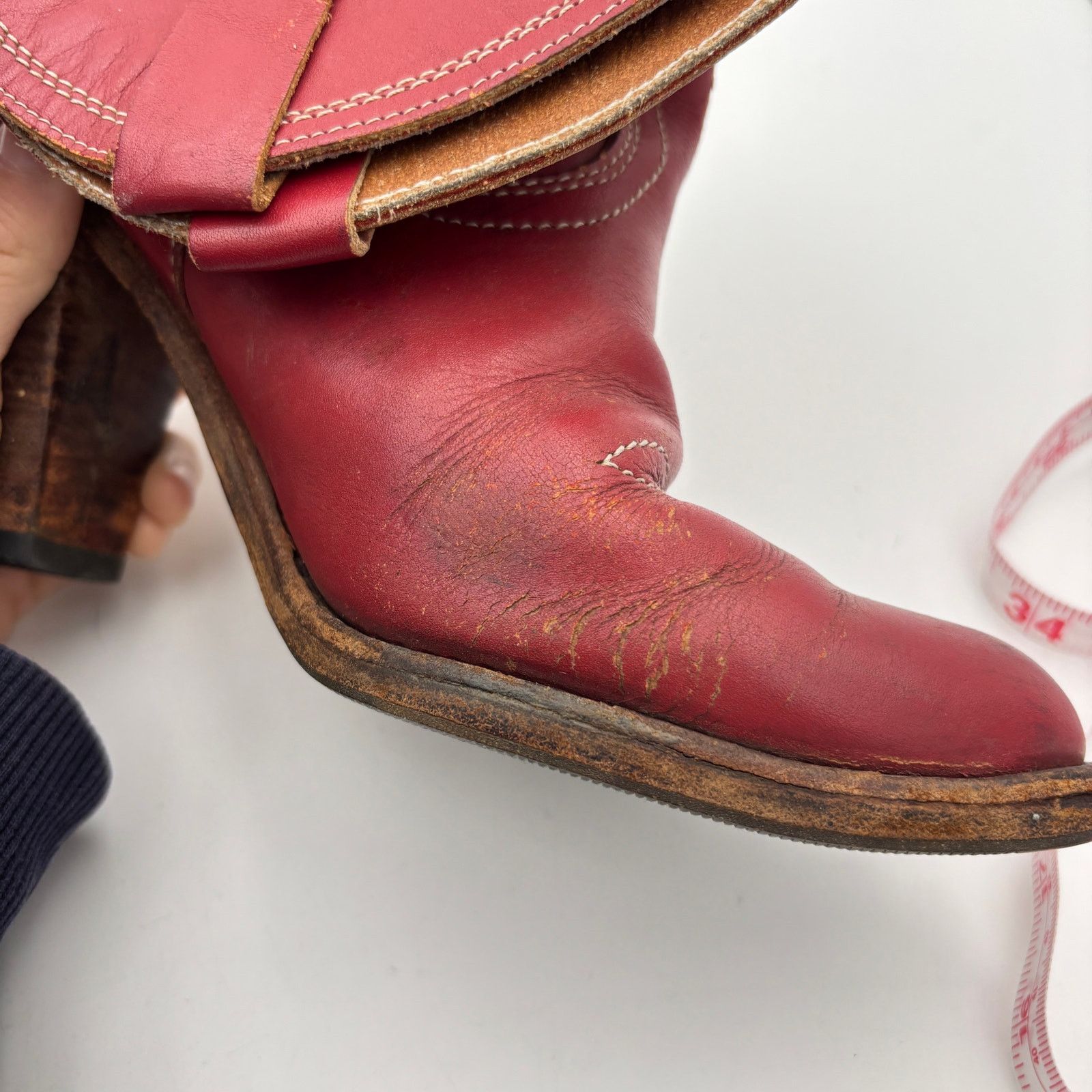 Vintage Vintage Cowboy Western Heeled Red Boots Bootie Women's 8 Size US 8 / IT 38 - 12 Thumbnail