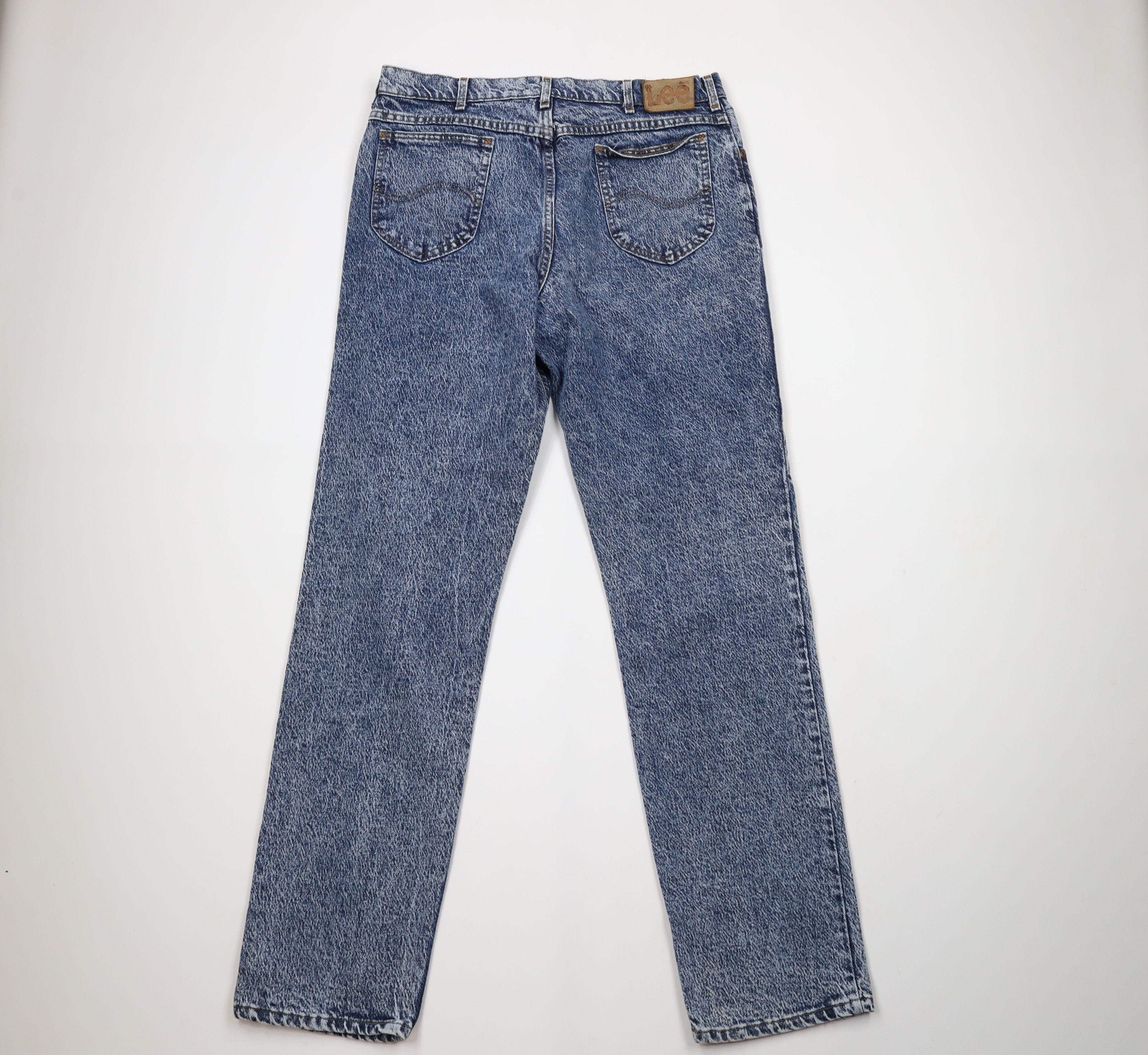 Lee × Vintage Vintage 90s Lee Acid Wash Straight Leg Denim Jeans Blue USA Size US 36 / EU 52 - 8 Thumbnail