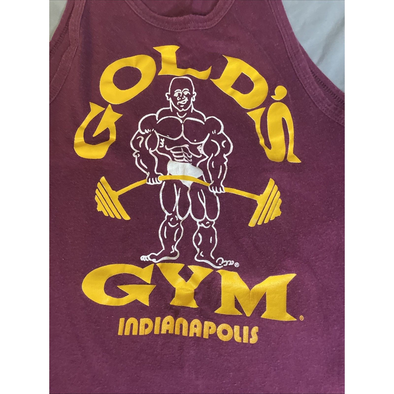Other Vintage 80s Gold's Gym Tank Top 50/50 Indianapolis Maroon SM Size US S / EU 44-46 / 1 - 2 Thumbnail