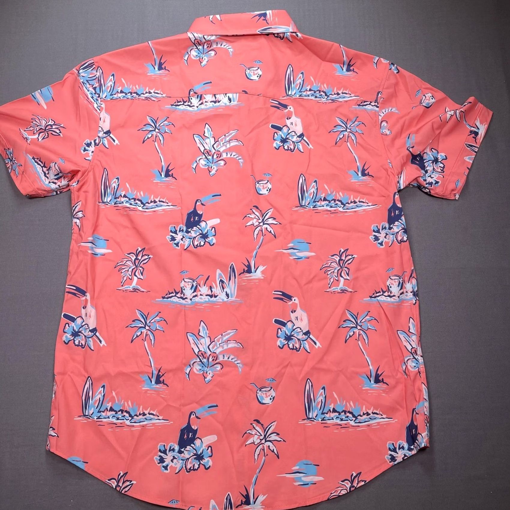 Vintage RSVLTS Shirt Mens XL Pink Toucans Are Better Than One Short Sleeve Button-Up Size US XL / EU 56 / 4 - 7 Thumbnail