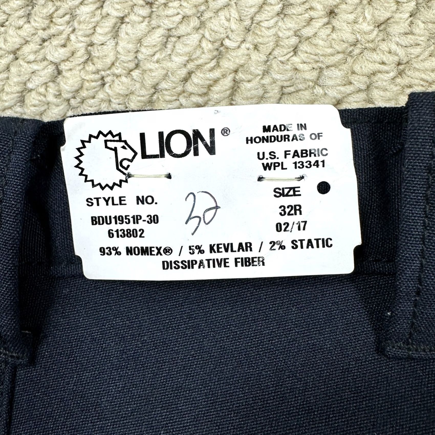 Vintage Lion BDU Nomex Pants Men 32x32 Navy Blue Cargo Workwear Size US 32 / EU 48 - 5 Thumbnail