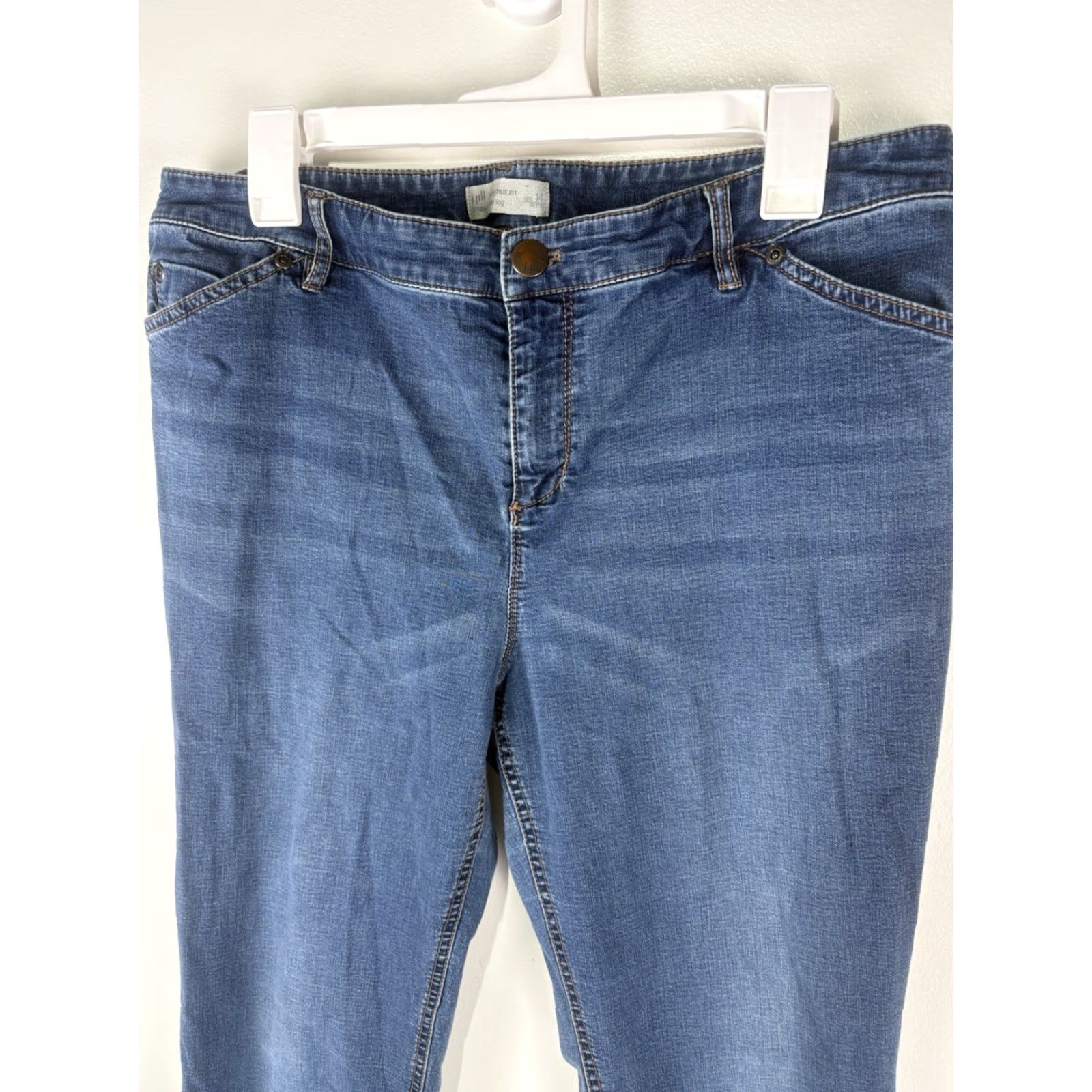 J. Jill VINTAGE J Jill Slim Leg Jeans Womens Size 14P Mid Rise Cotton Spandex Blue 5-Pocket Casual Size 36" / US 14 / IT 50 - 2 Thumbnail
