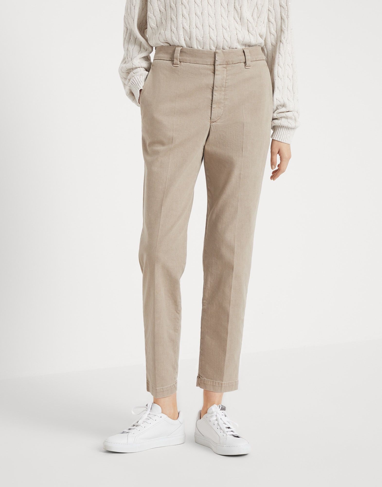 Brunello Cucinelli o1w1db10825 Woman Dyed Pants in Medium Brown Size 26" / US 2 / IT 38 - 1 Thumbnail