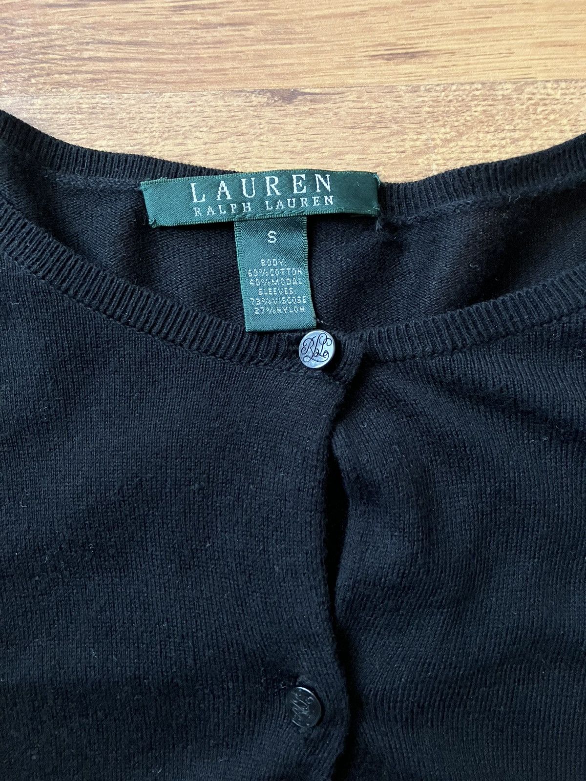 Ralph Lauren × Vintage Black Vintage Ralph Lauren Sweater Cardigan Lace Size S/36 Size S / US 4 / IT 40 - 3 Thumbnail