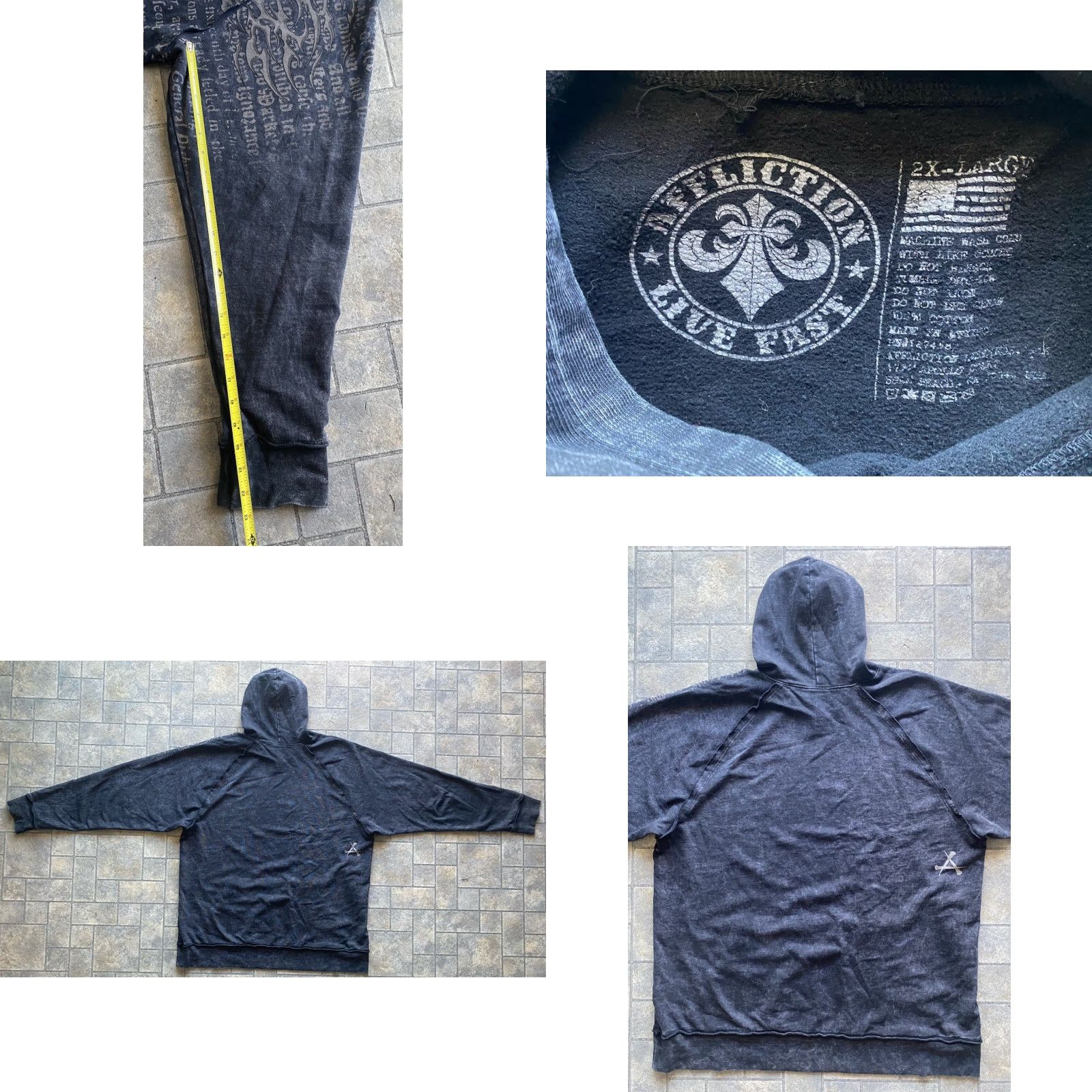 Affliction Affliction Hoodie 2XL Pullover Men Multicolor Skulls Chains Cross Y2K Live Fast Size US XXL / EU 58 / 5 - 9 Thumbnail