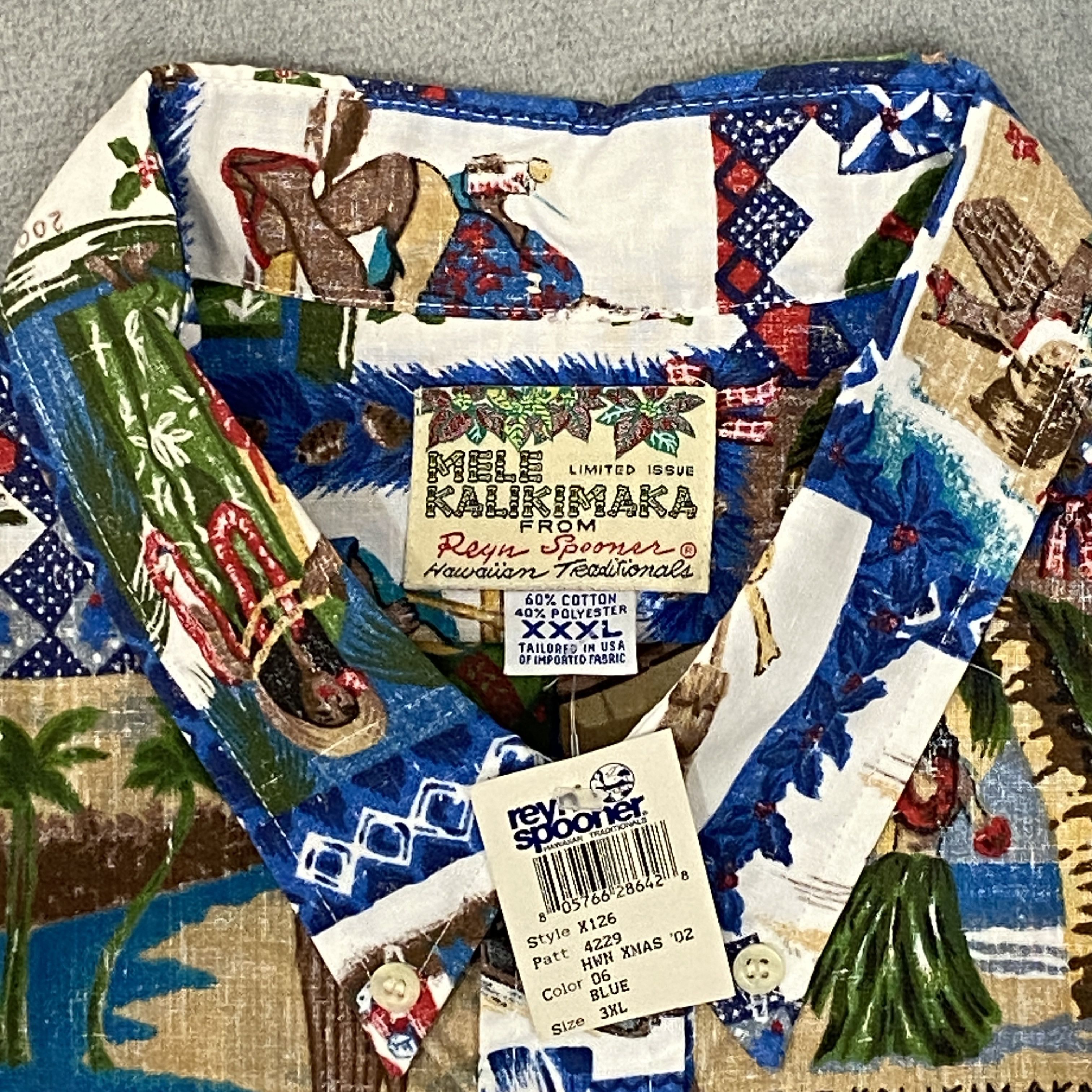 Reyn Spooner × Vintage 2002 MELE KALIKIMAKA Hawaiian Shirt 3XL Xmas Reverse Print Size US XXL / EU 58 / 5 - 7 Thumbnail