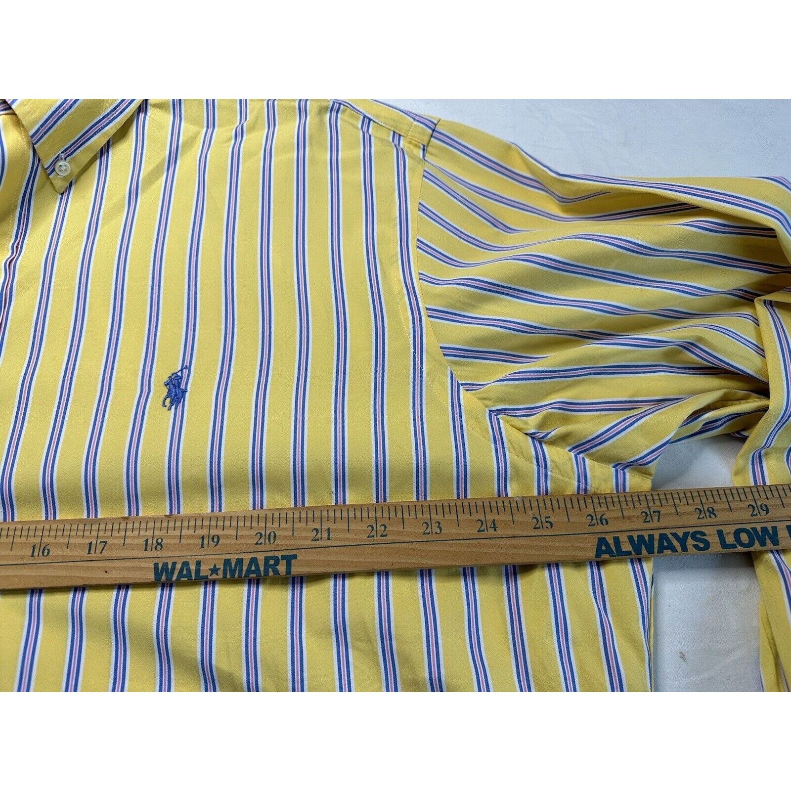 Ralph Lauren Ralph Lauren Custom Fit, Button XL Shirt Yellow Striped/Pony Size US XL / EU 56 / 4 - 6 Thumbnail